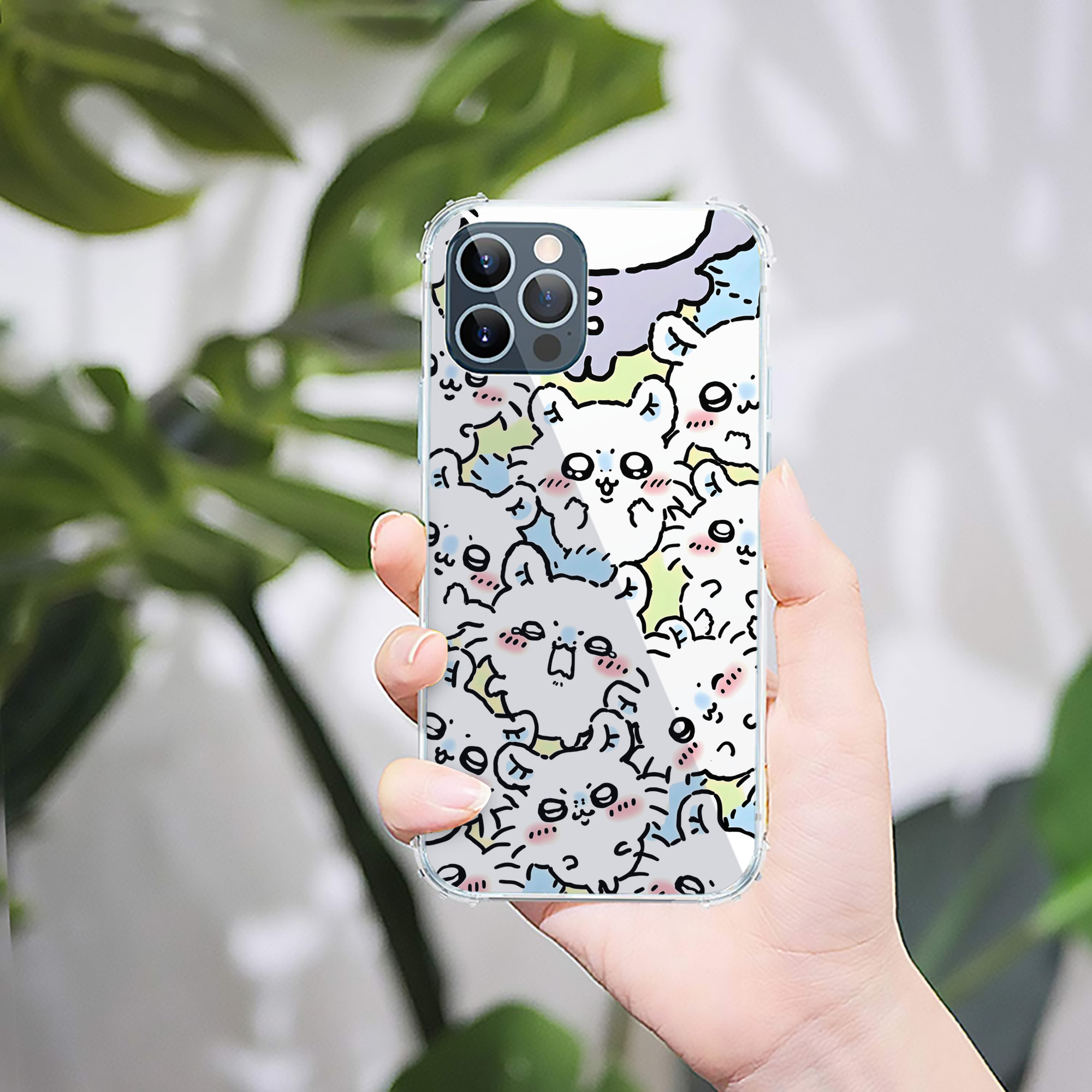 （画像用） ちいかわ Chii-kawa 【iPhone 12シリーズ対応】透明スマホケース（クリアソフトケース）